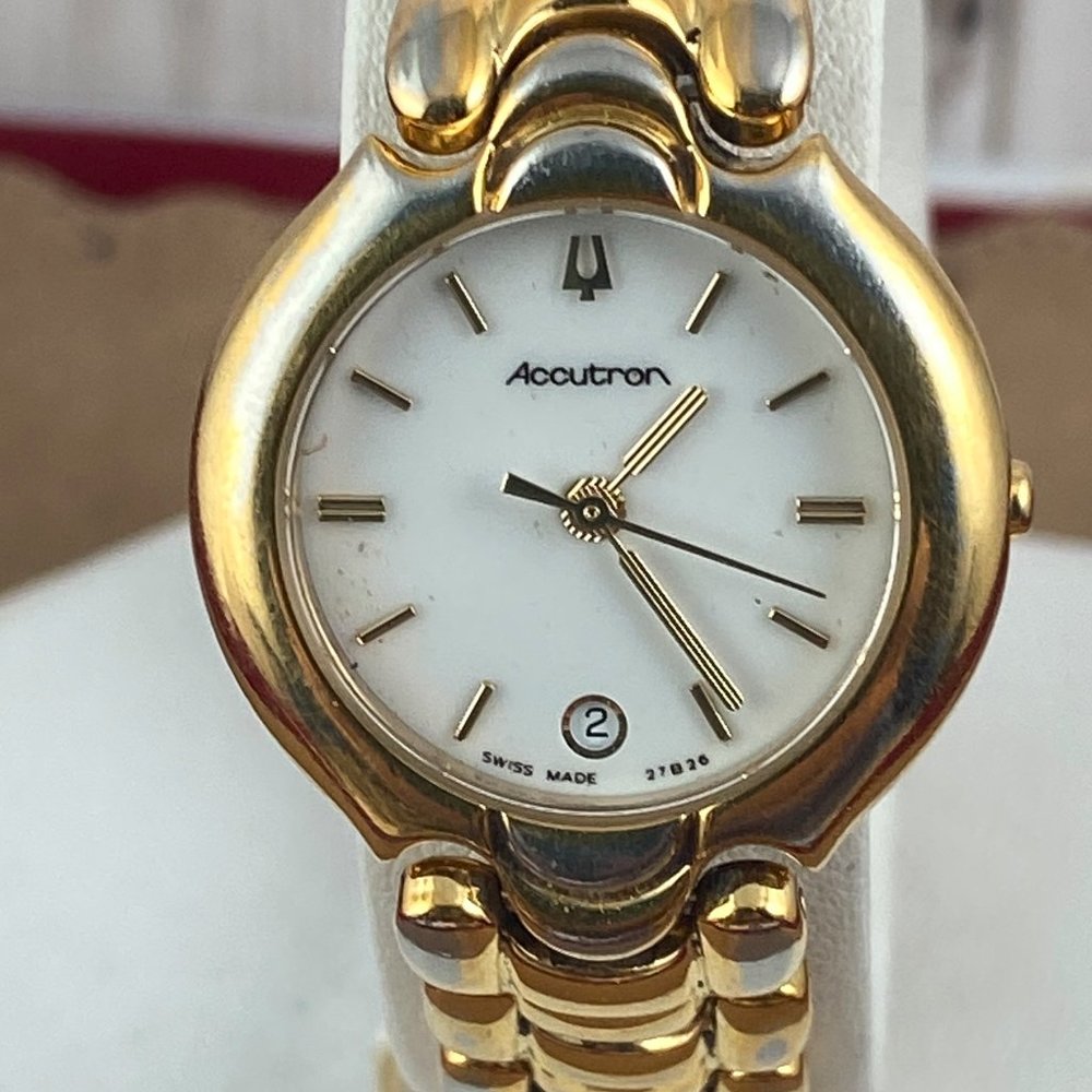 Vintage Accutron Watch by Bulova. Swiss made Stainless Steel Gold Plated
